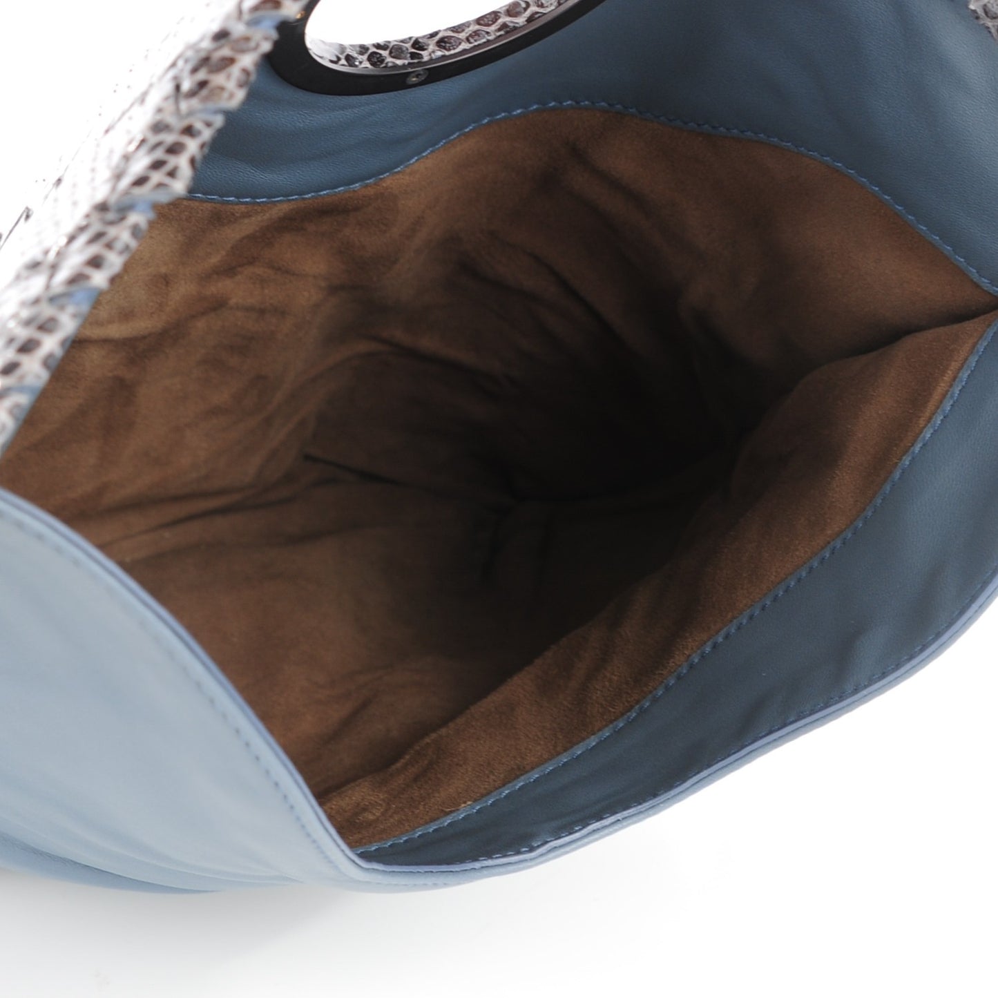 Glazed Ayers Livrea Intrecciato Turnlock Clutch Light Blue