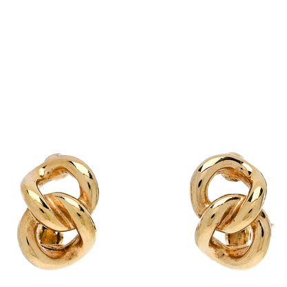 Christian Dior Chain Link Clip On Earrings Gold 1 of 5