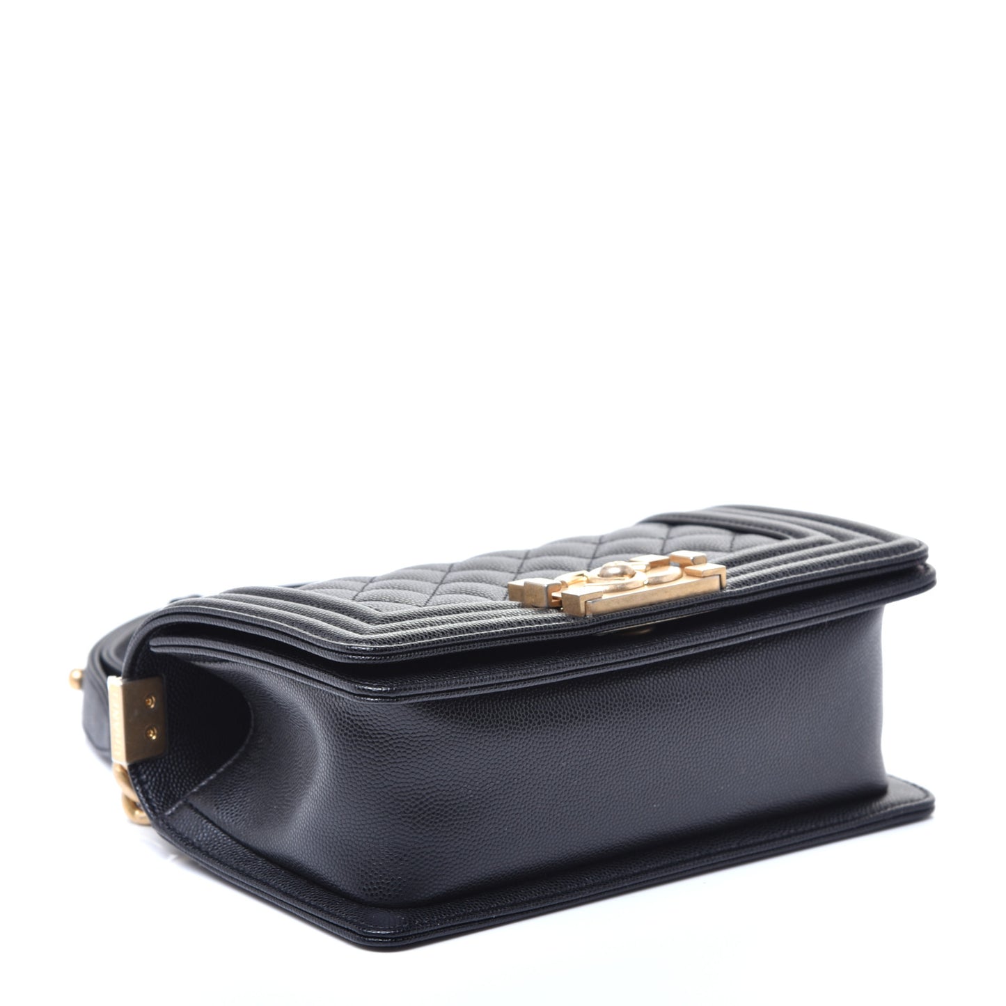 Caviar Quilted Small Boy Flap Black
