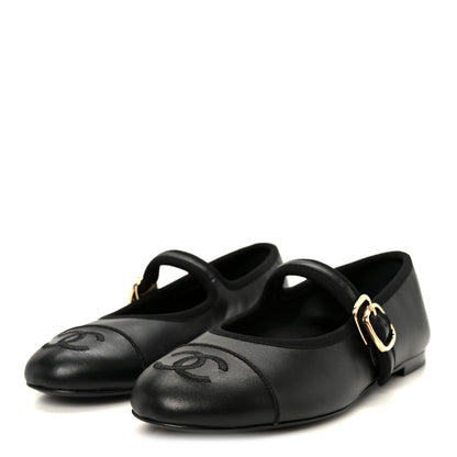 Chanel Lambskin Mary Jane Flats 37 Black 4 of 9