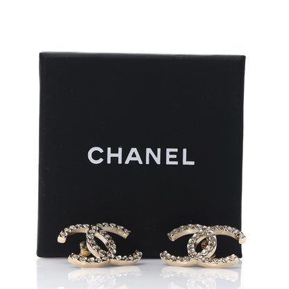 Chanel Baguette Crystal High Society CC Earrings Gold 5 of 5