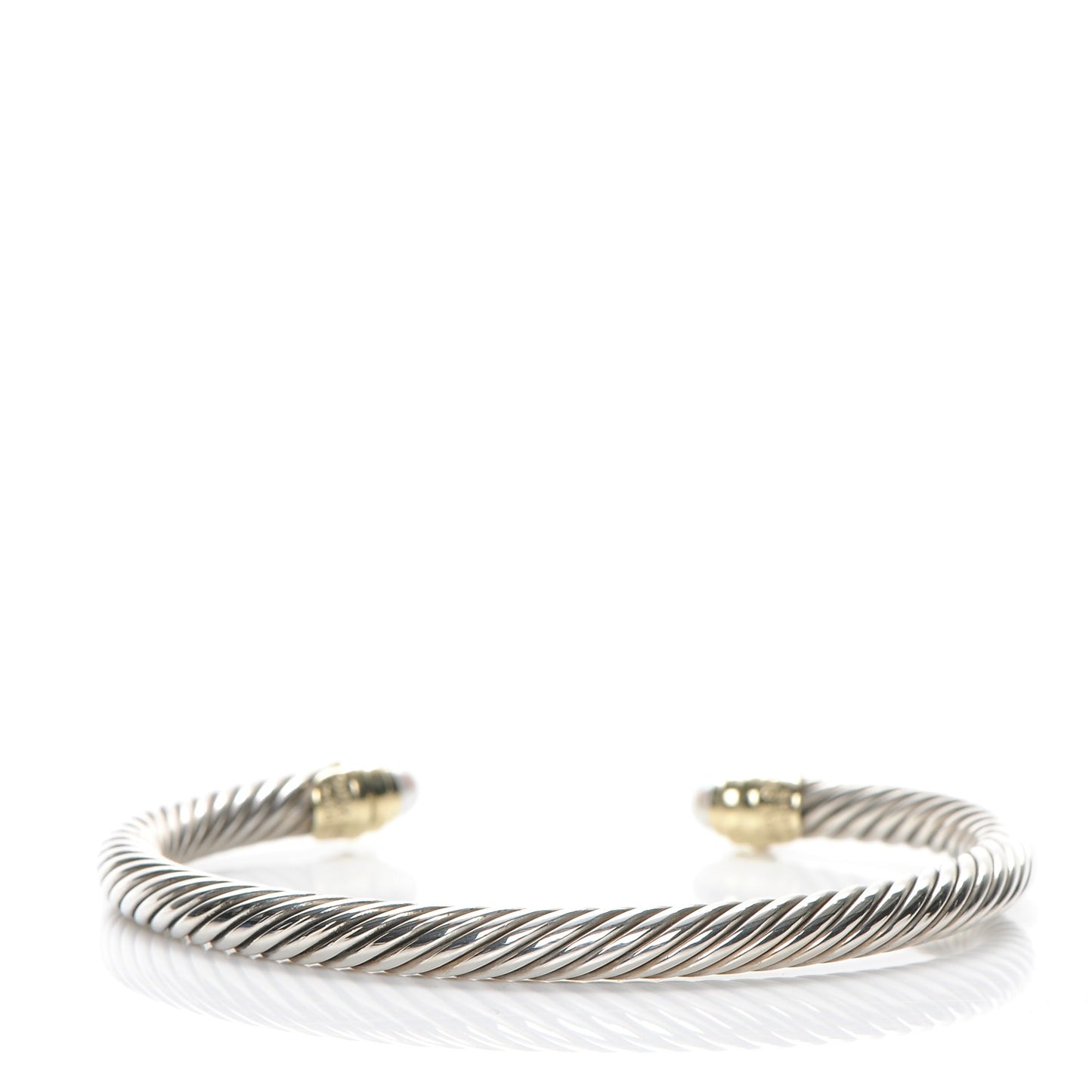 Sterling Silver 14K Yellow Gold Pearl 5mm Cable Classics Petite Color Bracelet