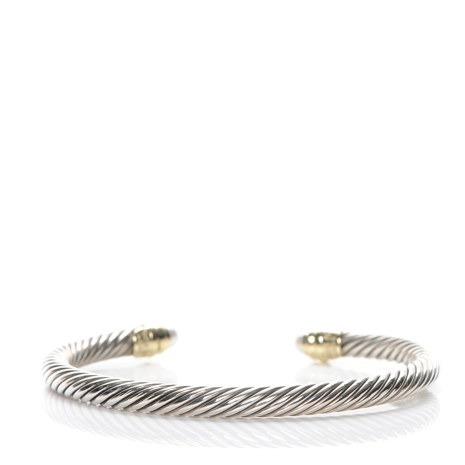David Yurman Sterling Silver 14K Yellow Gold Pearl 5mm Cable Classics Petite Color Bracelet 3 of 4