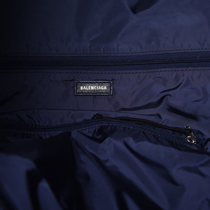 Balenciaga Textured Sport Nylon Logo Embroidered S Wheel Gym Bag Bleu Navy Rouge 6 of 8