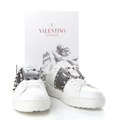 Valentino Garavani X UNDERCOVER Calfskin Butterfly Womens Rockstud Untitled Open Sneakers 39 White Silver 11 of 11