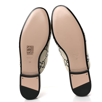 Gucci Azalea Calfskin GG Monogram Bi-Color Debossed Womens Princetown Slippers 39 White Black 5 of 9