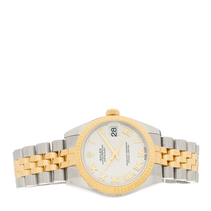 Rolex Stainless Steel 18K Yellow Gold 31mm Oyster Perpetual Datejust Watch White Roman 178273 2 of 5