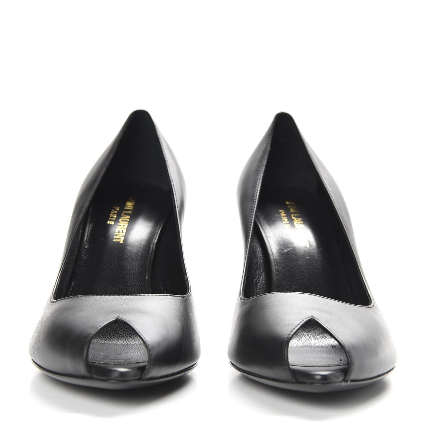 Calfskin Paris Peep Toe 80 Escarpin Pumps 37.5 Black