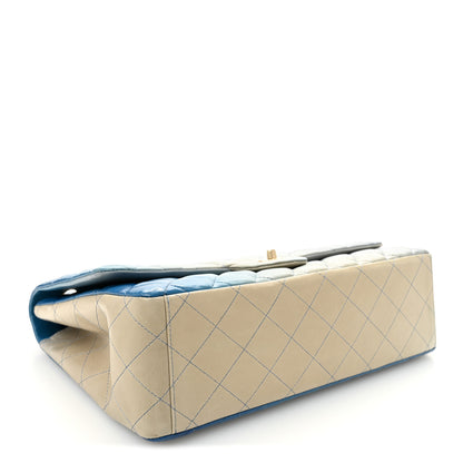 Chanel Lambskin Degrade Quilted Maxi Single Flap Light Blue 4 of 11