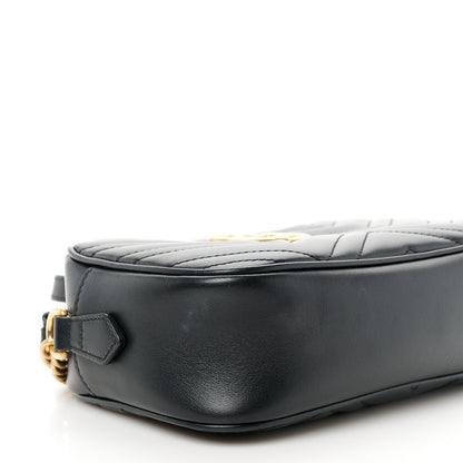 Gucci Calfskin Matelasse Small GG Marmont Chain Shoulder Bag Black 11 of 12