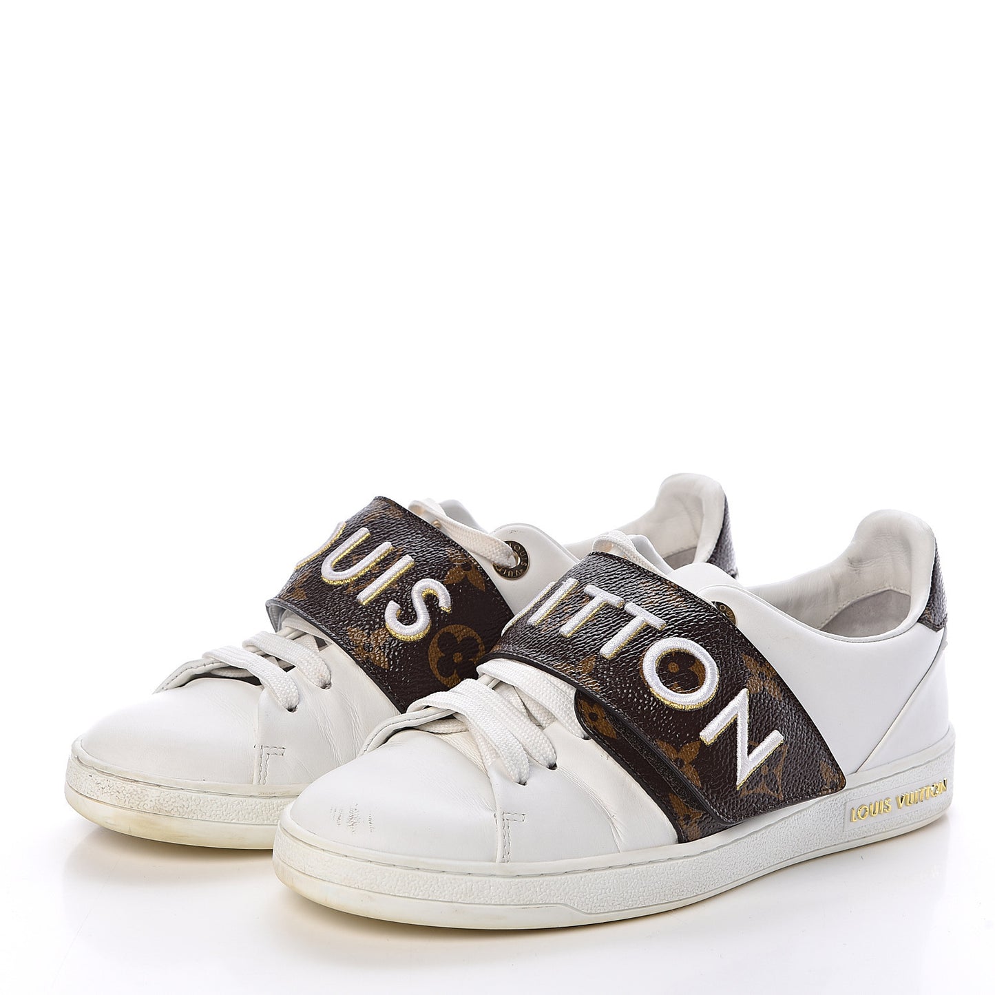 Calfskin Monogram Frontrow Sneakers 35 White