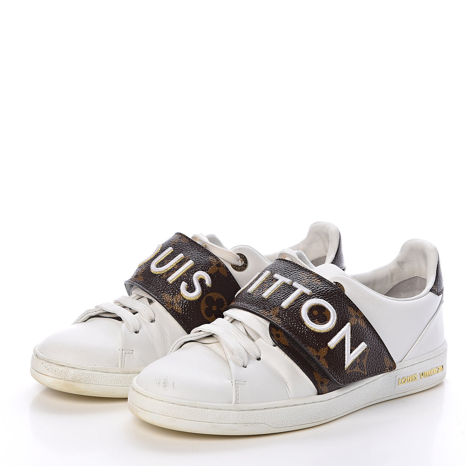 Louis Vuitton Calfskin Monogram Frontrow Sneakers 35 White 3 of 13