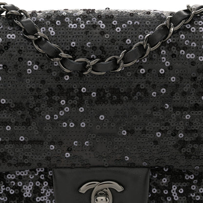 Chanel Sequin Lambskin Medium Moonlight on Water Flap Black 8 of 11