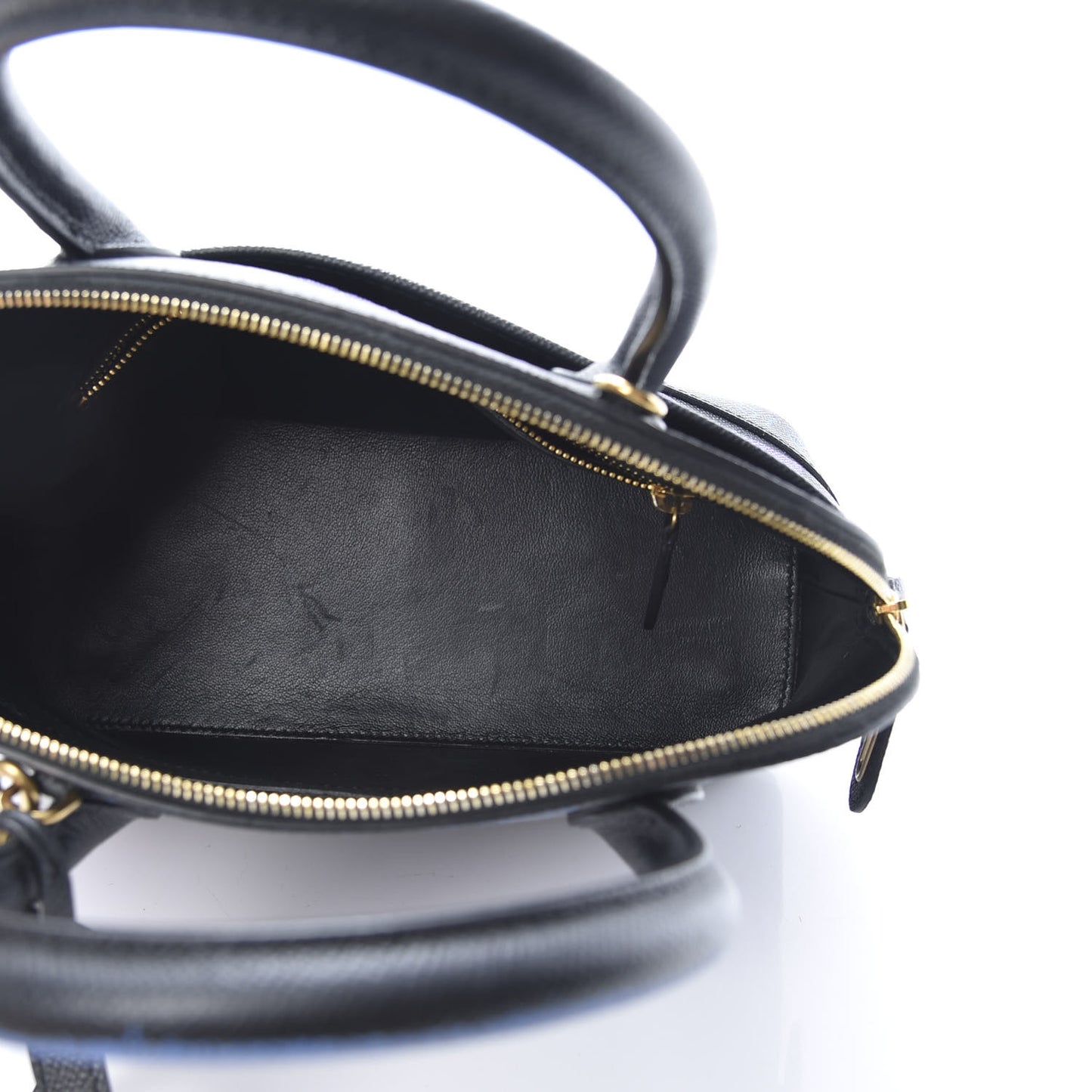 Grained Calfskin Print Graffiti S Ville Top Handle Bag Black Bleu Violet