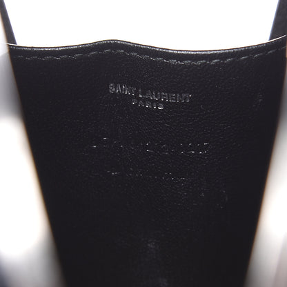 Saint Laurent Calfskin Crocodile Embossed Monogram Love Box Bag Black 6 of 10