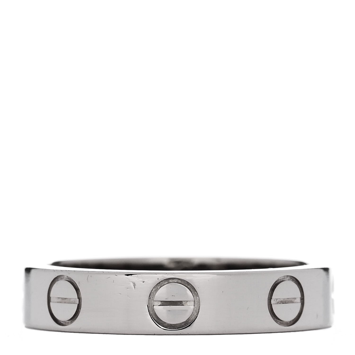 Cartier 18K White Gold 3.5mm LOVE Wedding Band Ring 48 4.5 1 of 4