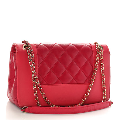 Chanel Sheepskin Quilted Medium Vintage Mademoiselle Flap Red 3 of 9