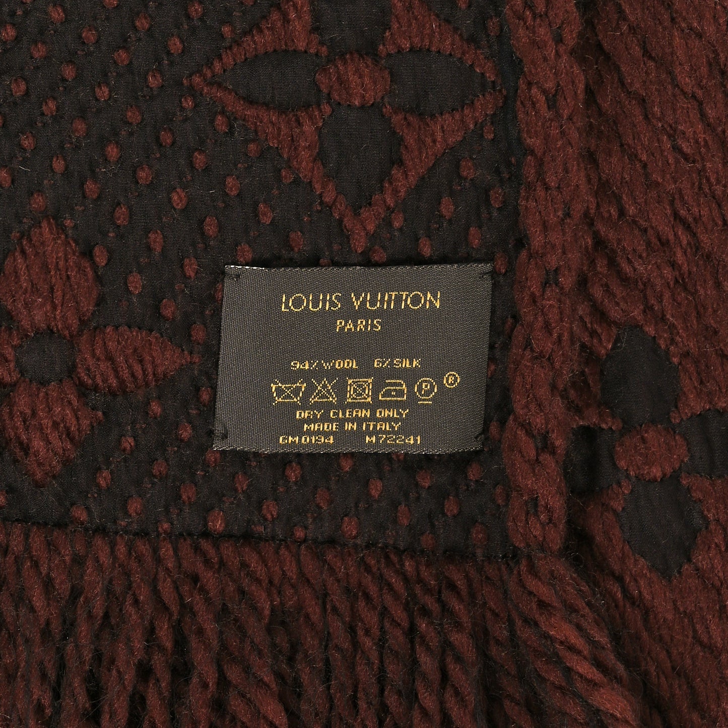 Wool Silk Logomania Scarf Marron