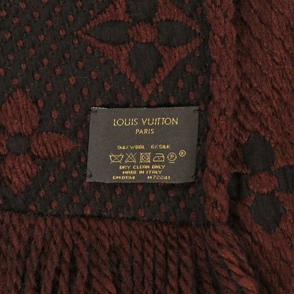 Louis Vuitton Wool Silk Logomania Scarf Marron 3 of 3