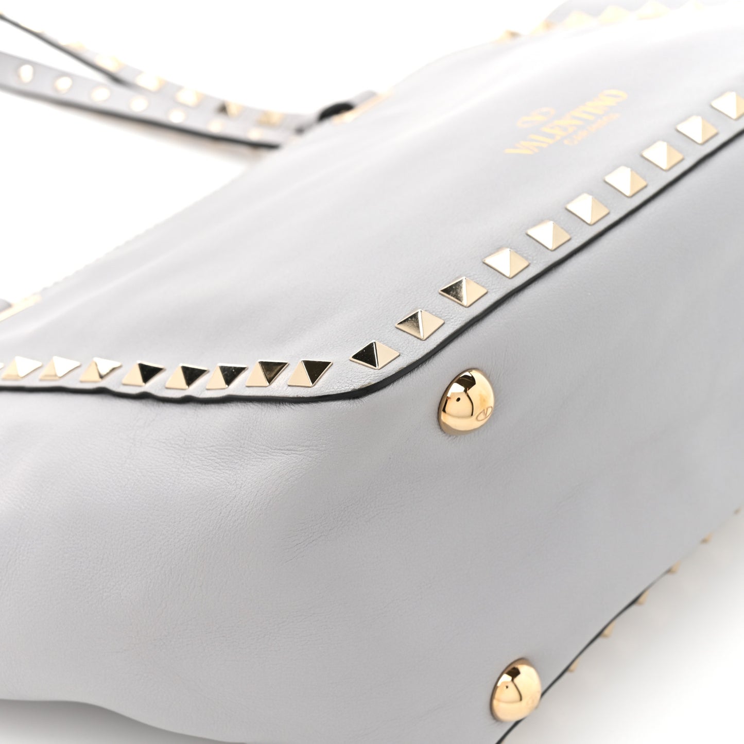 Vitello Small Rockstud Tote Grey