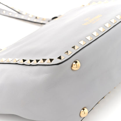 Valentino Garavani Vitello Small Rockstud Tote Grey 11 of 12