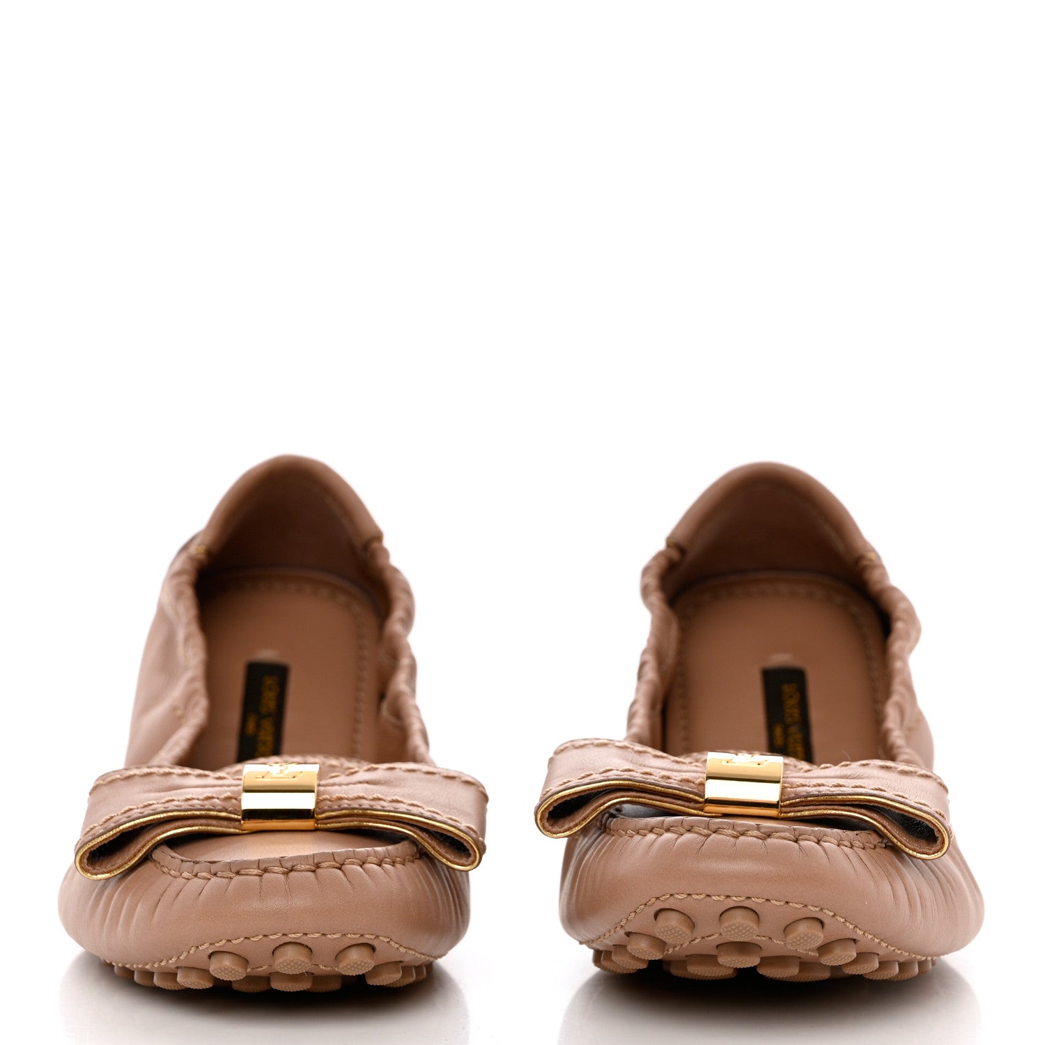 Louis Vuitton Calfskin Tempting Flat Loafers 37.5 Beige Rose 2 of 9