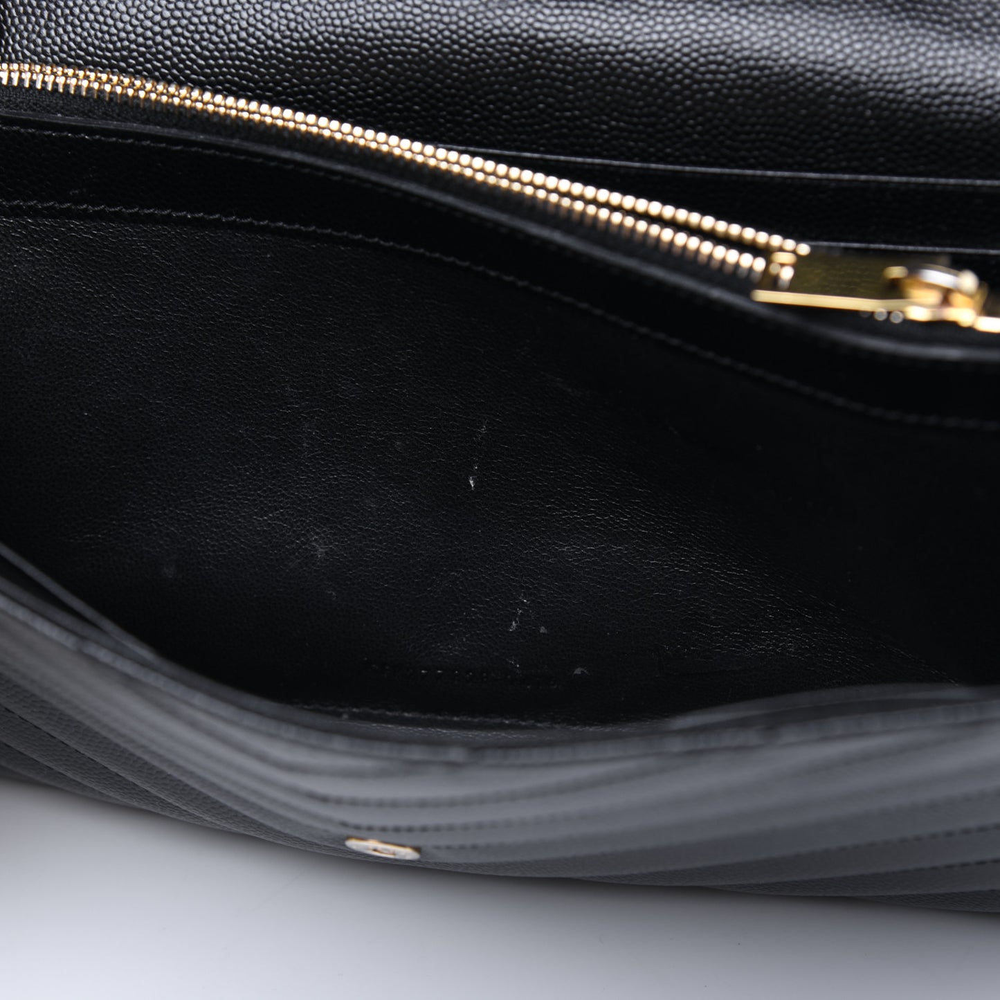 Grain De Poudre Matelasse Chevron Monogram Chain Wallet Black