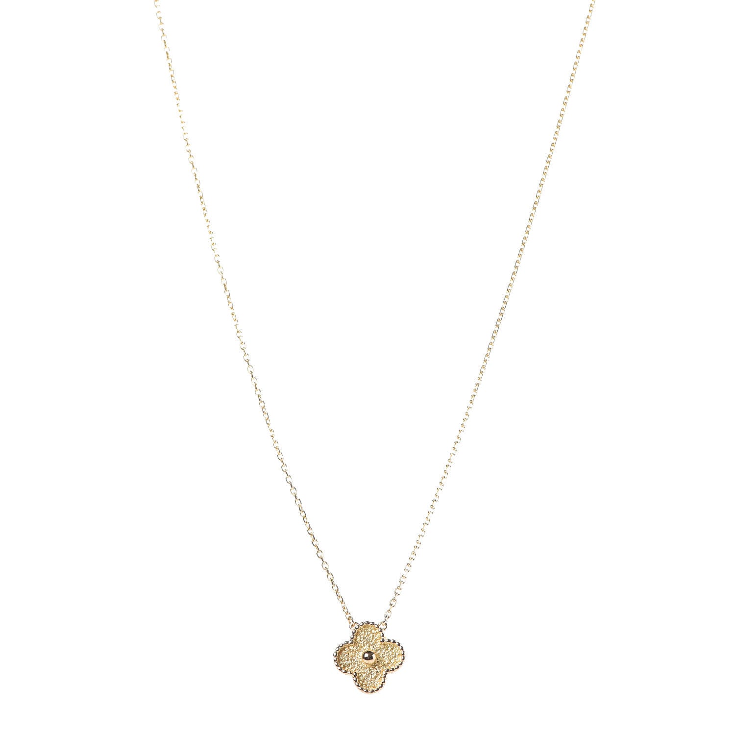 Van Cleef & Arpels 18K Yellow Gold Vintage Alhambra Pendant Necklace 1 of 6