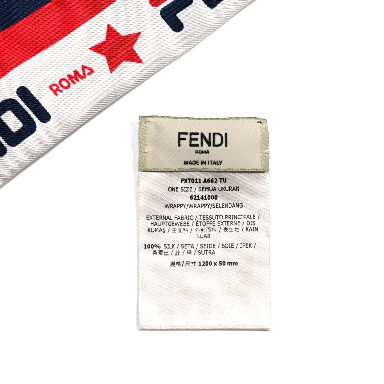 Fendi X FILA Silk Wrappy Bandeau Nebula White Blueberry 3 of 3