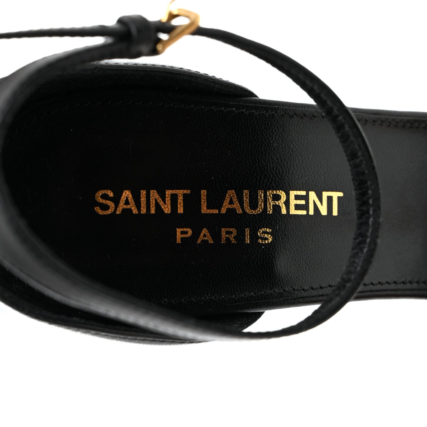 Calfskin Amber 105 Ankle Strap Sandals 37.5 Black