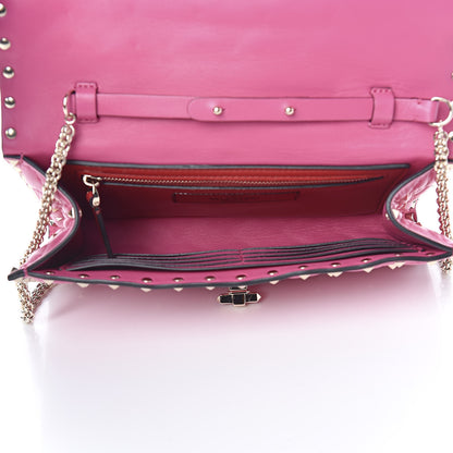 Valentino Garavani Nappa Rockstud Spike Wallet On Chain Pink Orchid 5 of 9