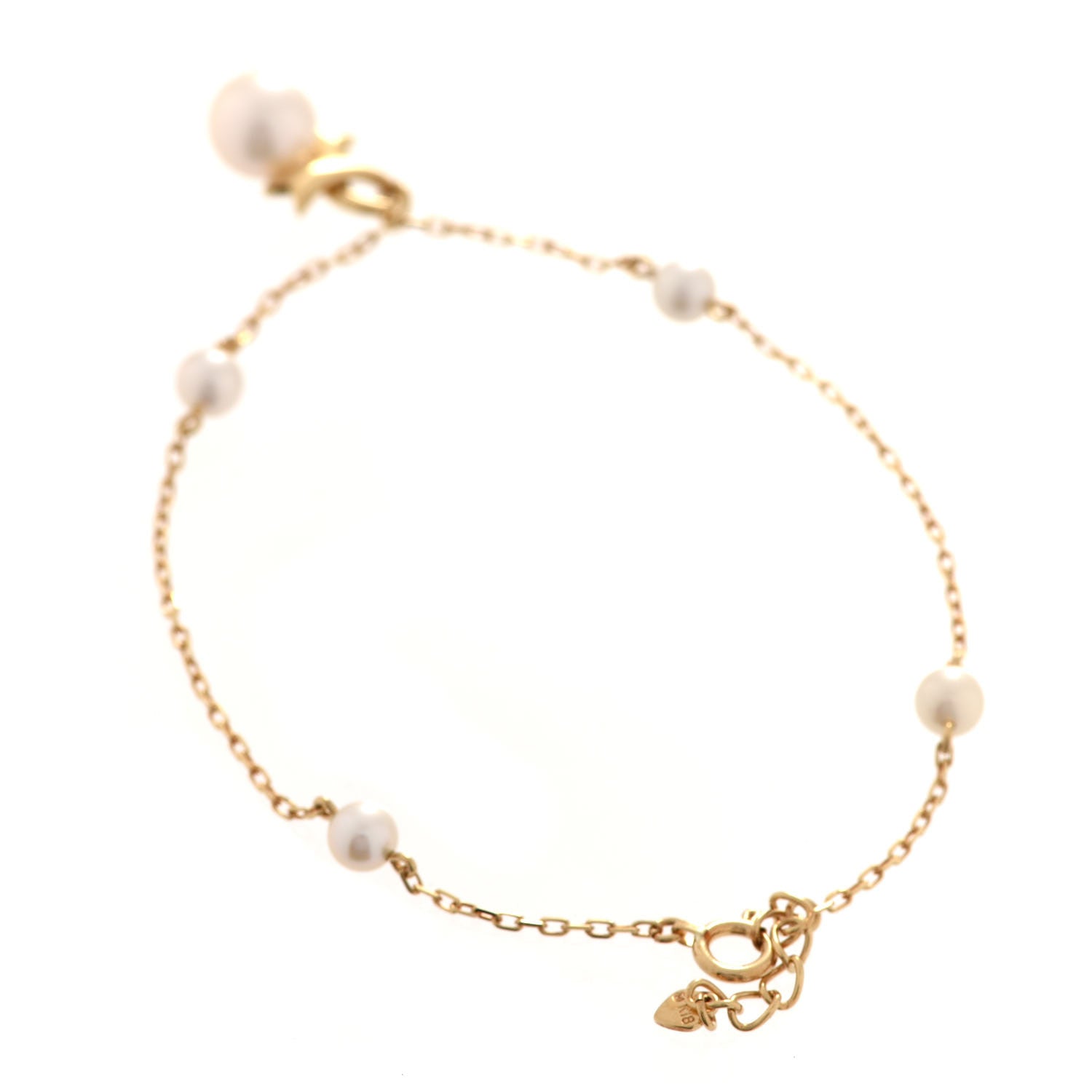 Mikimoto 18K Yellow Gold Akoya Pearl 3.5-4mm Station Bracelet 3 of 7