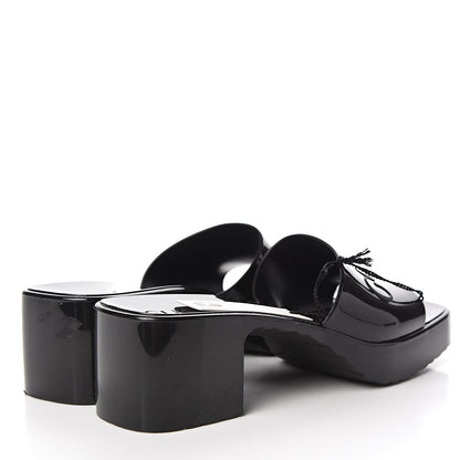 Gucci Rubber Gucci Logo Womens Platform 20/60mm Slide Sandals 37 Black 4 of 9