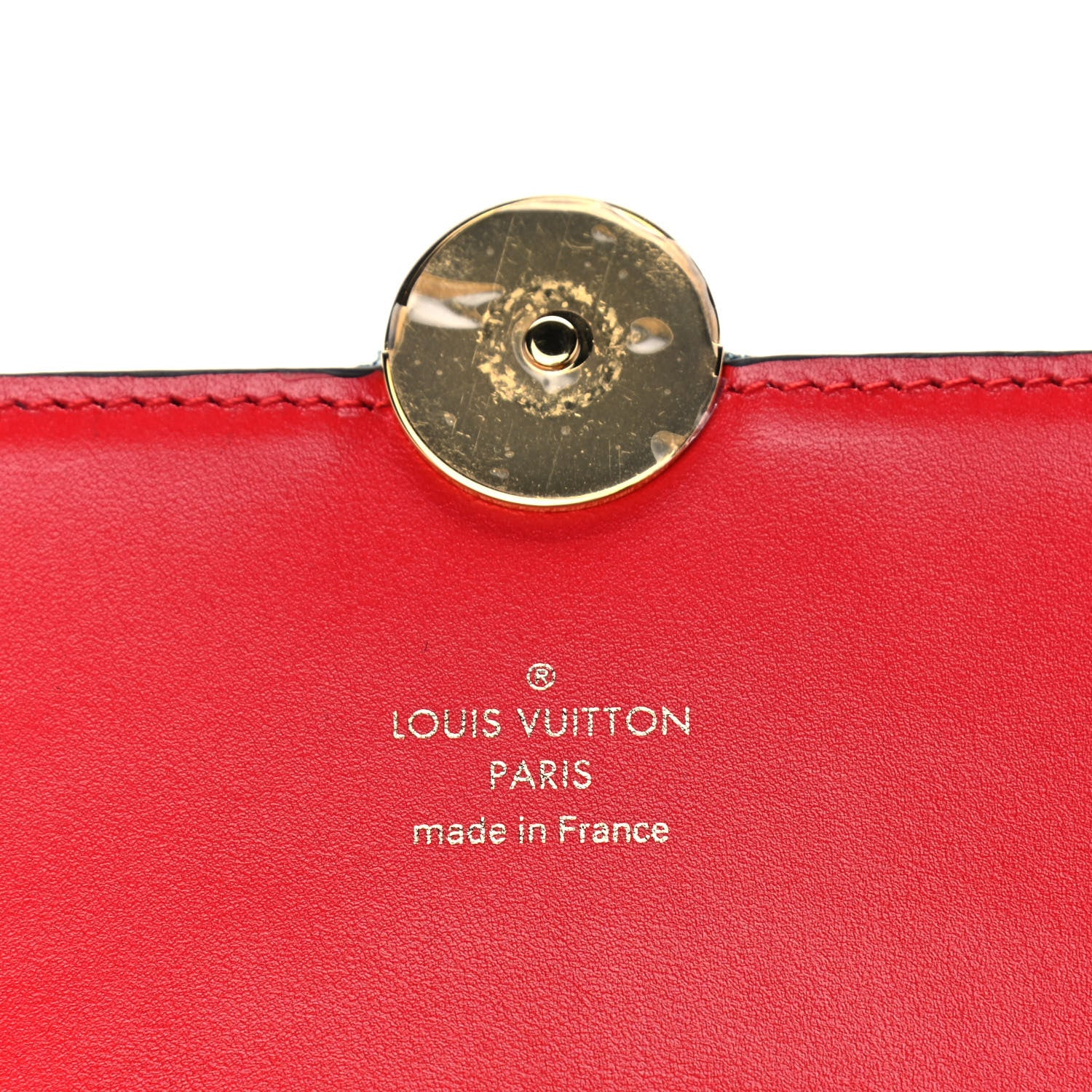 Louis Vuitton Denim Damier Monogram Patchwork Flore Chain Wallet Blue Rouge 6 of 9