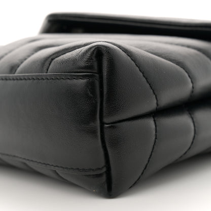 Saint Laurent Calfskin Y Quilted Monogram Monochrome Toy Loulou Crossbody Bag Black 10 of 10