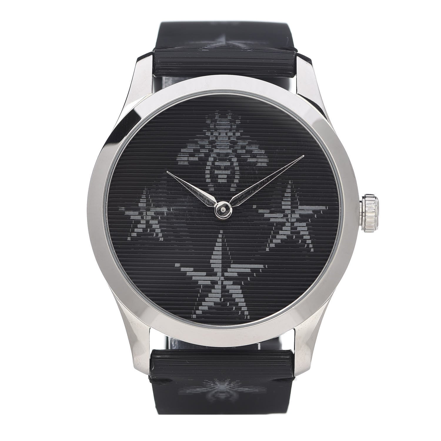 Gucci Stainless Steel Calfskin 38mm G-Timeless Bee Star Hologram Quartz Watch Black 1 of 6