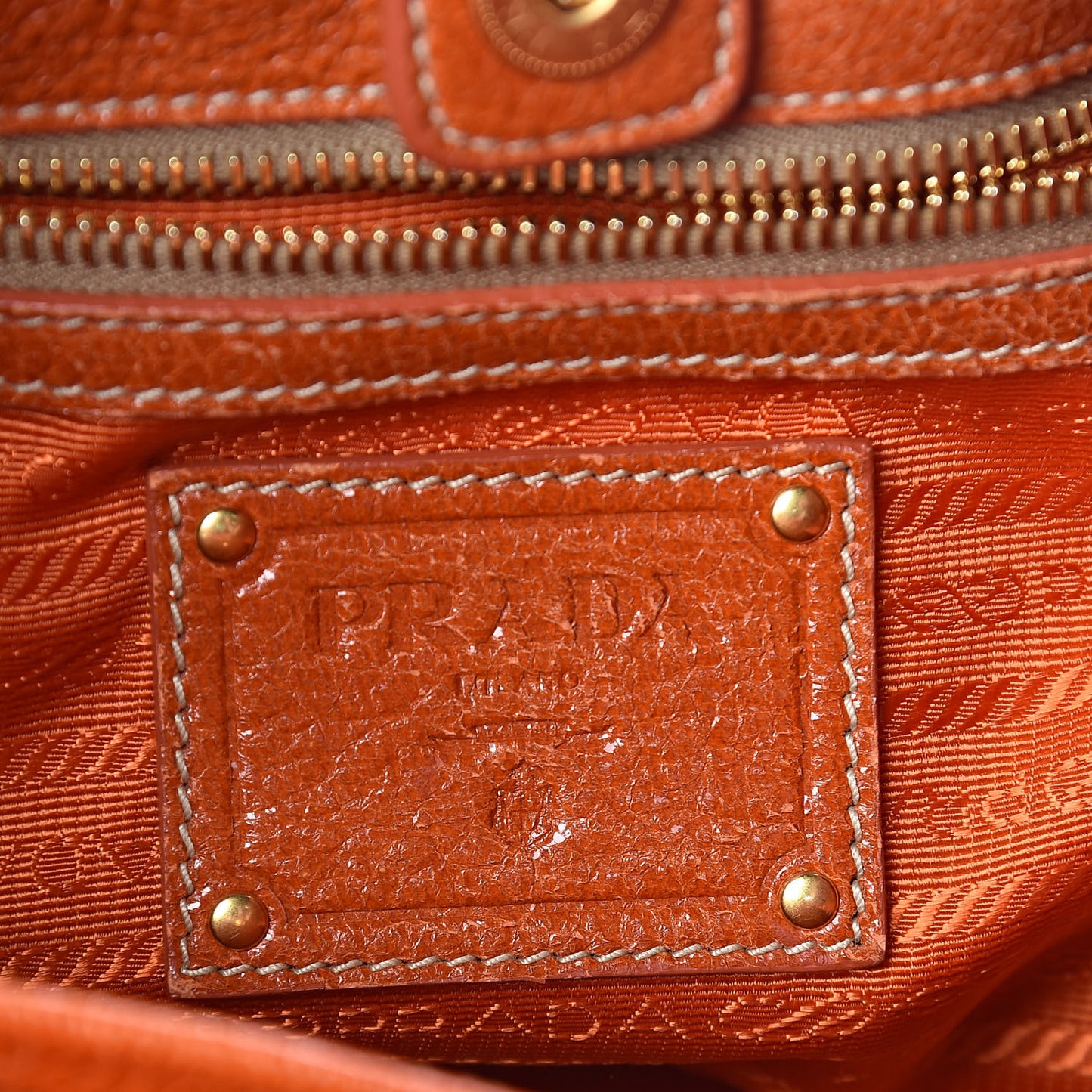 Cervo Lux Zippered Tote Papaya