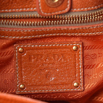 Prada Cervo Lux Zippered Tote Papaya 6 of 9