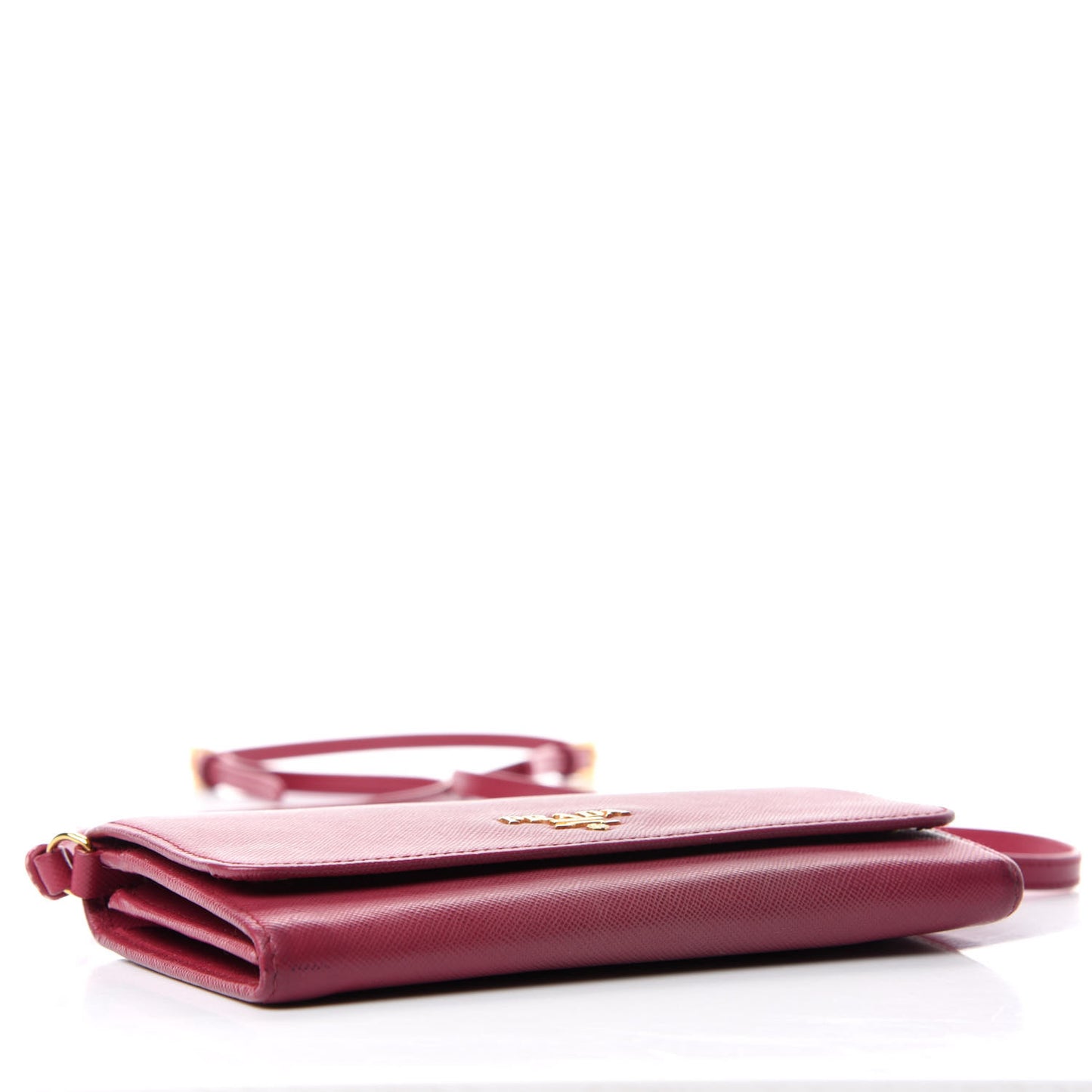 Saffiano Metal Flap Wallet with Strap Peonia