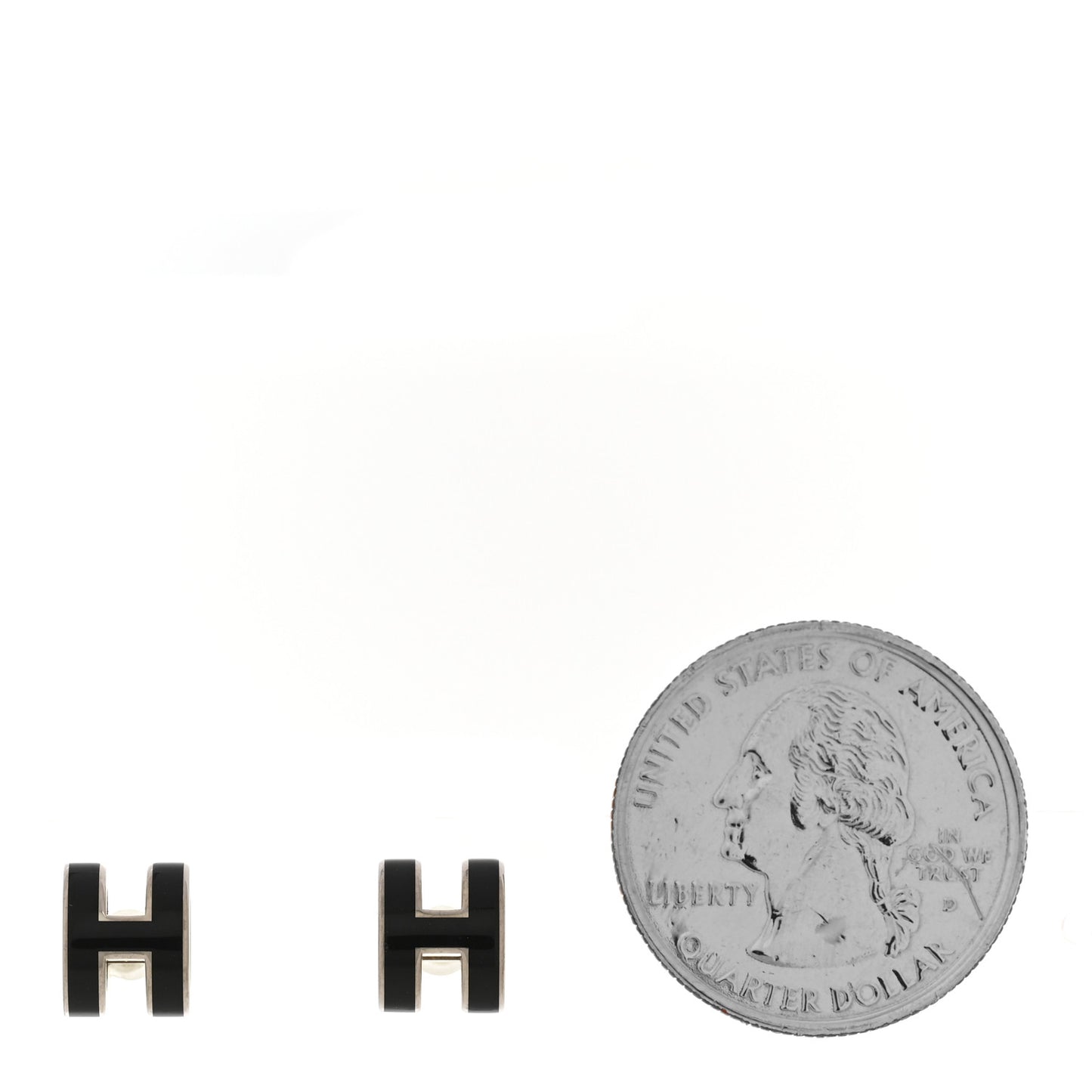 Palladium Lacquered Mini Pop H Earrings Black