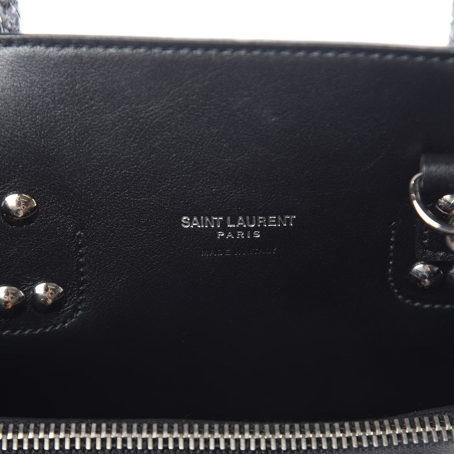 Grained Calfskin Embossed Python Baby Sac De Jour Black
