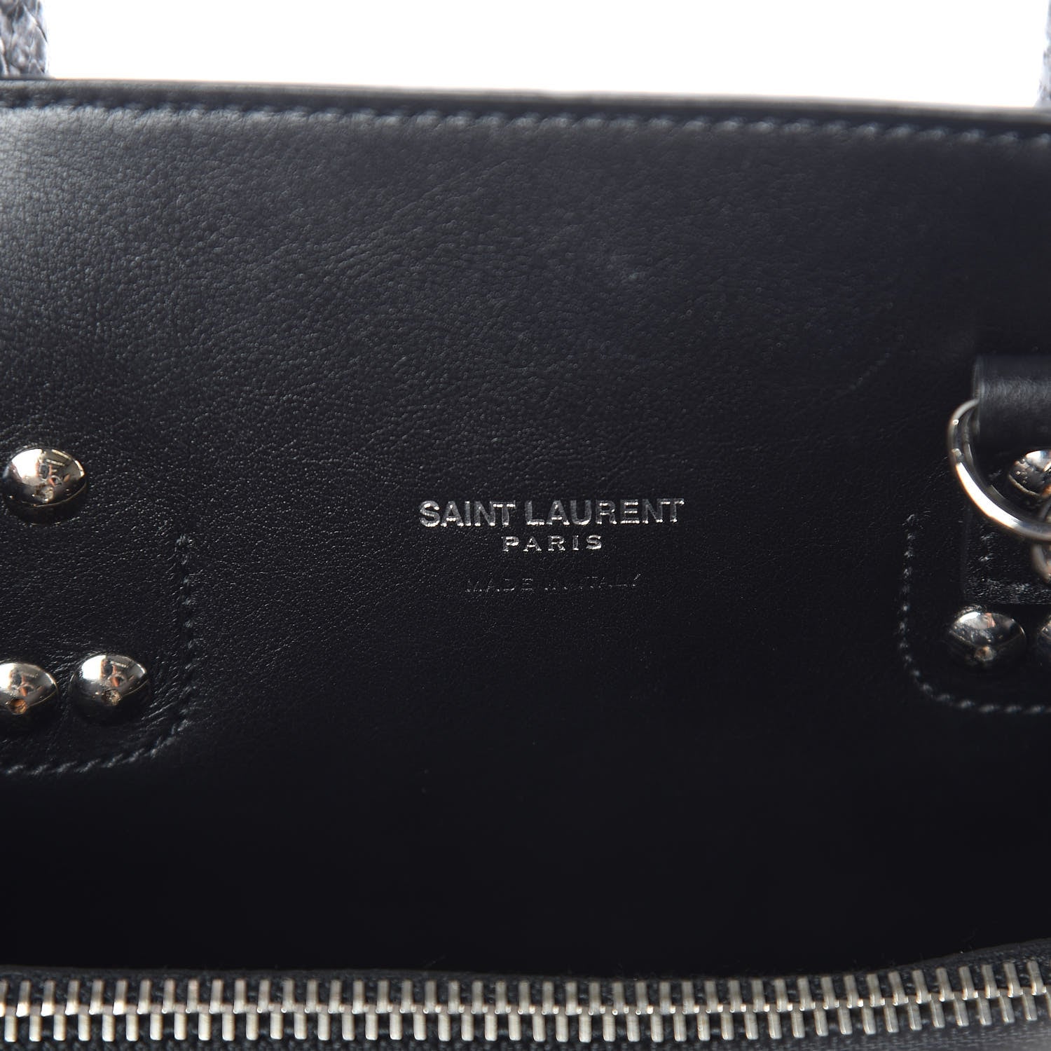 Saint Laurent Grained Calfskin Embossed Python Baby Sac De Jour Black 6 of 10