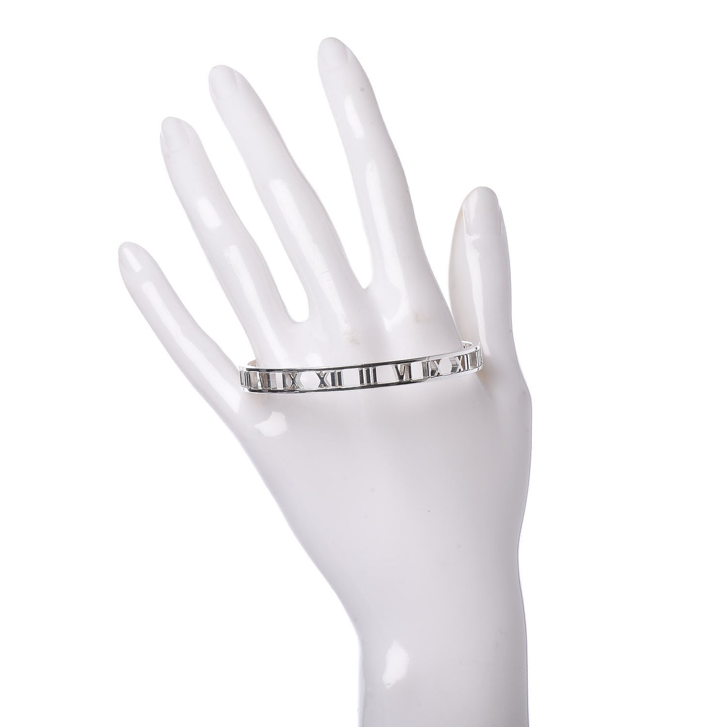 Sterling Silver Narrow Atlas Open Bangle Bracelet