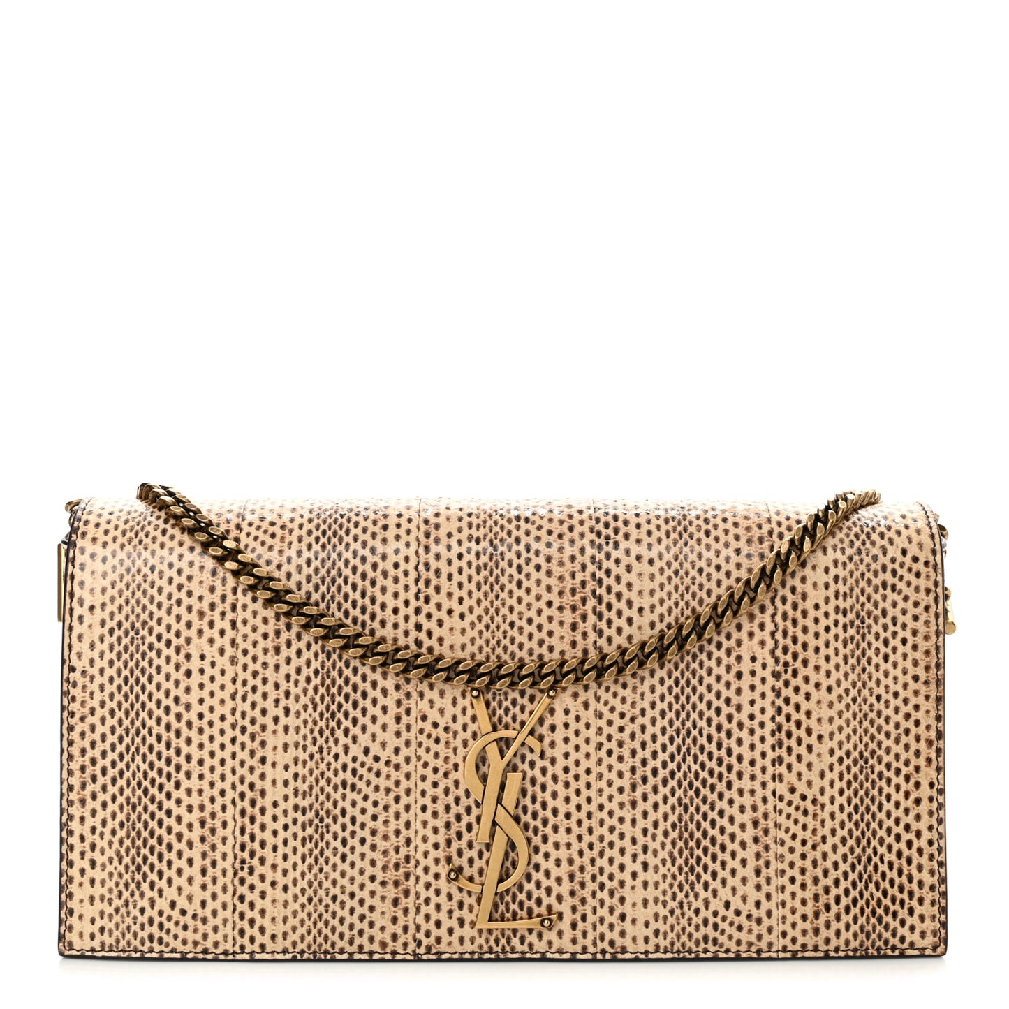 Calfskin Snakeskin Embossed Monogram Kate 99 Dark Tangerine Brown
