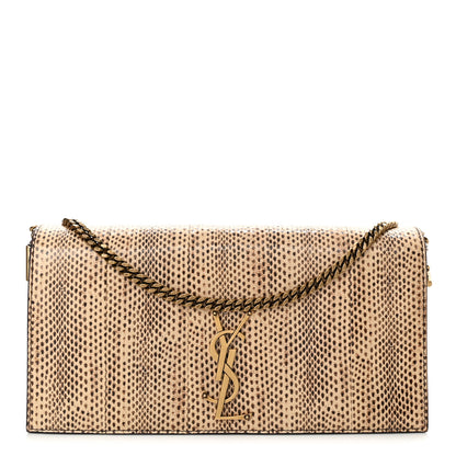 Saint Laurent Calfskin Snakeskin Embossed Monogram Kate 99 Dark Tangerine Brown 1 of 10