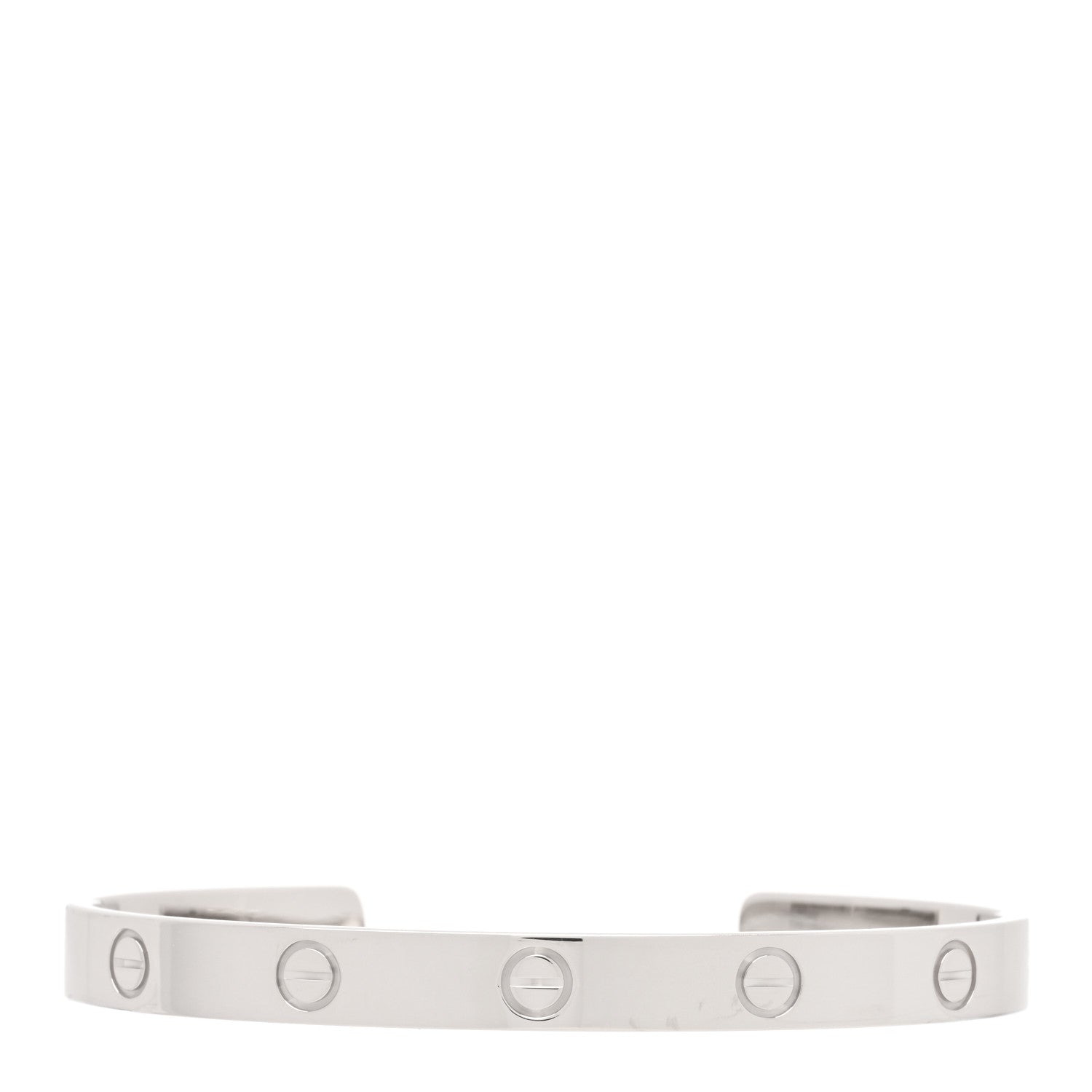 Cartier 18K White Gold LOVE Cuff Bracelet 18 1 of 3