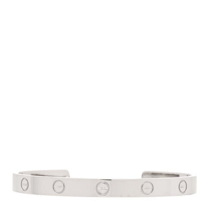 Cartier 18K White Gold LOVE Cuff Bracelet 18 1 of 3