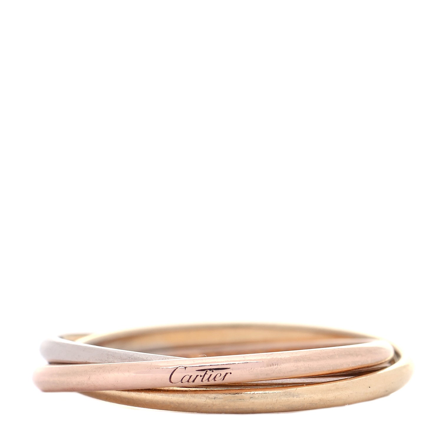 Cartier 18K Pink Yellow White Gold Extra Small Cartier Trinity Ring 53 6.5 1 of 5