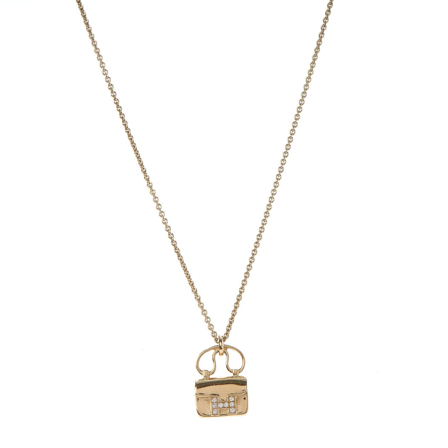 18K Yellow Gold Diamond Constance Pendant Necklace