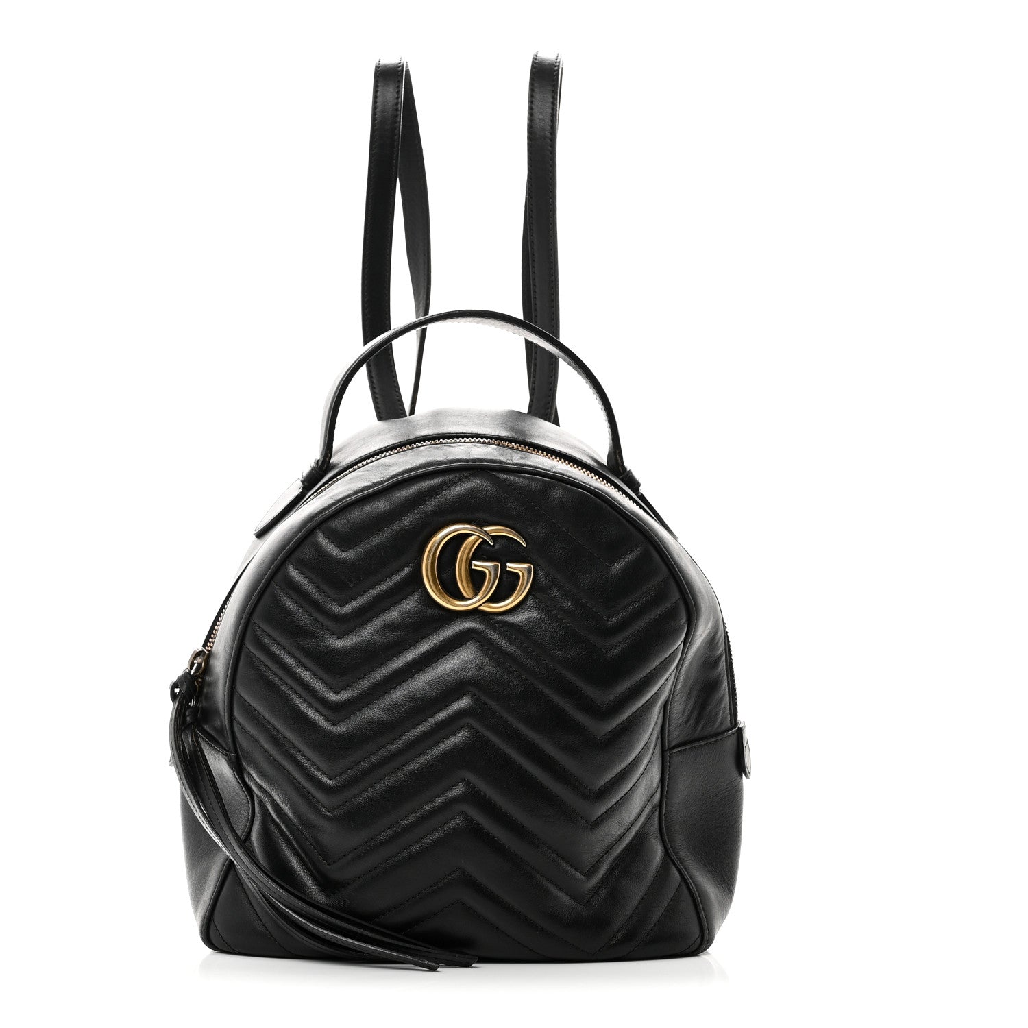 Gucci Calfskin Matelasse GG Marmont Dome Backpack Black 1 of 13
